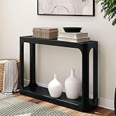 Plank+Beam Forma Console Table, 46 Inch, Solid Wood Sofa Table, Entryway Table for Hallway, Narrow Behind The Couch Table, Console Tables for Entryway, Living Room, Foyer, Easy Assembly, Black