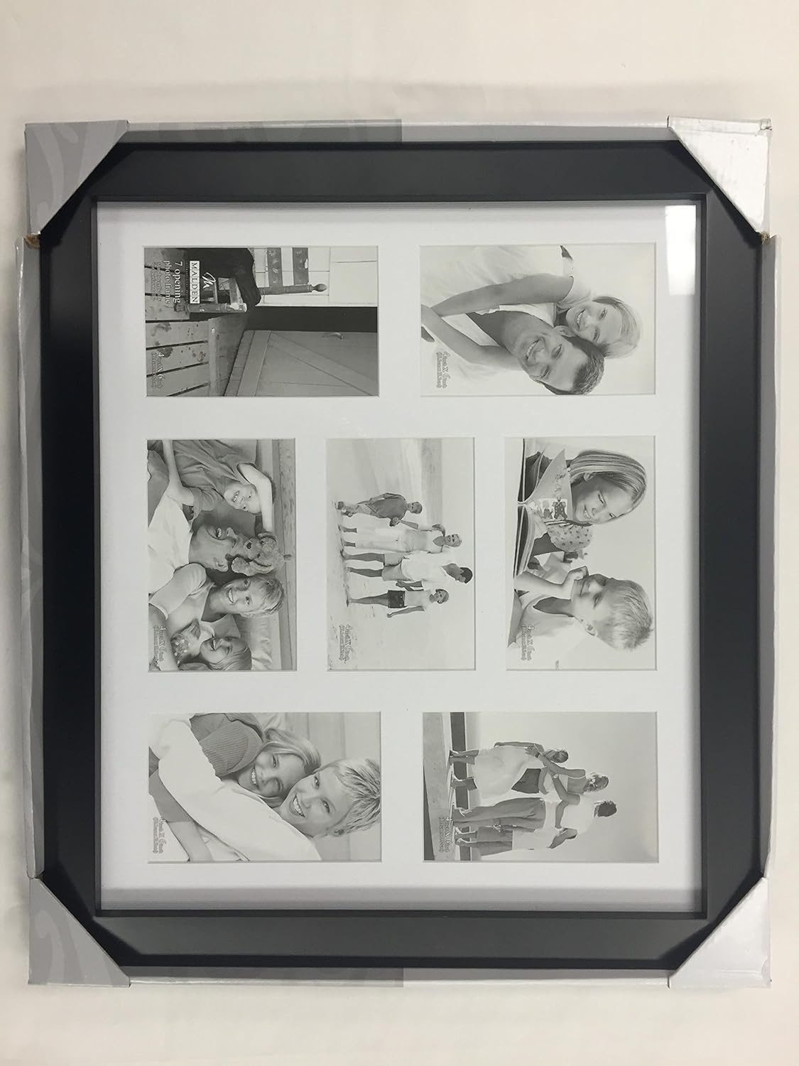 Malden International Designs Berkeley Matted Black Wood 7Opening 4 x 6