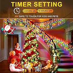 KNONEW 99ft 1216 LED Christmas Lights Outdoor 8