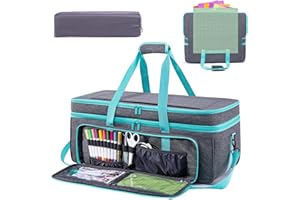 AMOIGEE Carrying Case for Cricut Maker 3, Maker 4, Explore Air 2, Explore 3, Explore 4, Double-Layer Carry Bag with Dust Cover, Storage Organizer for Cricut Accessories and Tools.