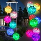 Toodour Solar Wind Chime, Color Changing Ball Wind Chimes, LED Decorative Mobile, Gifts for Mom Grandma, Waterproof Outdoor Solar Lights for Garden, Patio, Party, Yard, Window, Outdoor Easter Decor