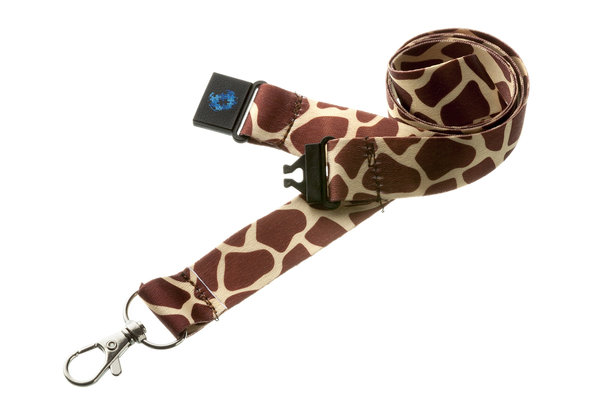 Safari/Animal Print Lanyard with Safety Breakaway - Giraffe