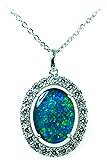 Australian Opal Triplets Jewelry - 16x12mm Large Australian Triplets Opal Necklace Pendant in Sterling Silver White Gold Plated Women's Jewelry