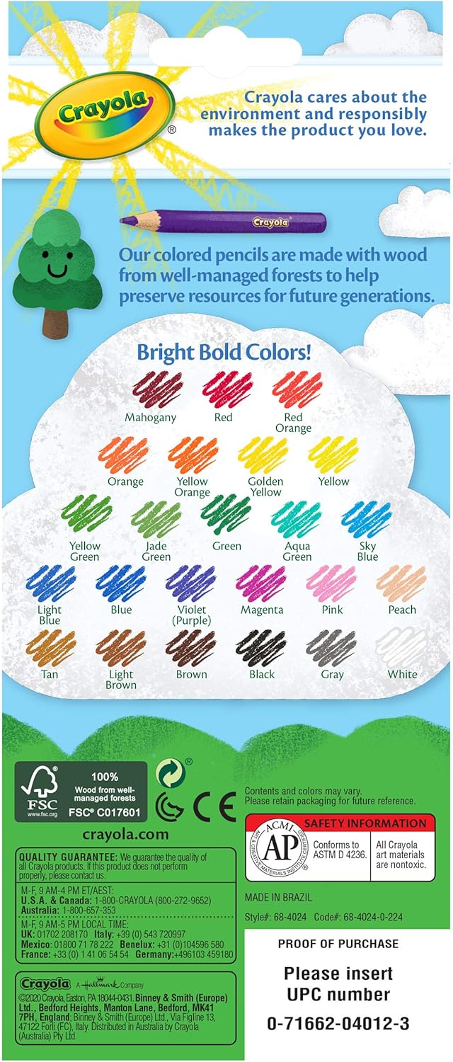 Crayola Colored Pencils, Coloring Supplies, 24 Count: Toys & Games