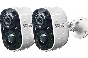 Sovmiku C6S 2K Battery Security Camera Wireless Outdoor, Battery Powered Camera, Two-Way Audio, PIR Motion Detection, Easy to Setup, 2.4GHz Wi-Fi, Color Night Vision, Audible Flashlight Siren, SD Slot