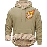 TACVASEN Men's Sherpa Lined Hoodies Pullover Midweight Fleece Winter Warm Athletic Sweatshirts with Kangaroo Pocket