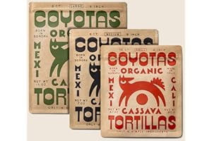Coyotas - Cassava Tortillas Variety Pack - Street Tacos, Enchiladas, Quesadillas, Burritos - Small 4" (12ct), Medium 6" (8ct), Large 9" (6ct)