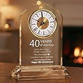 DEEWISH 40th Wedding Anniversary Clock, Best Gifts Ideas for Couple Parents Wife Husband Ruby 40 Years of Marriage for Him Her