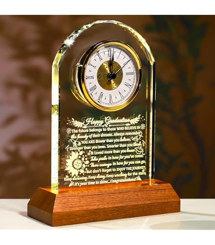 Amazon.com: Arikyrist Glass Clock Graduation Gifts for Women Men