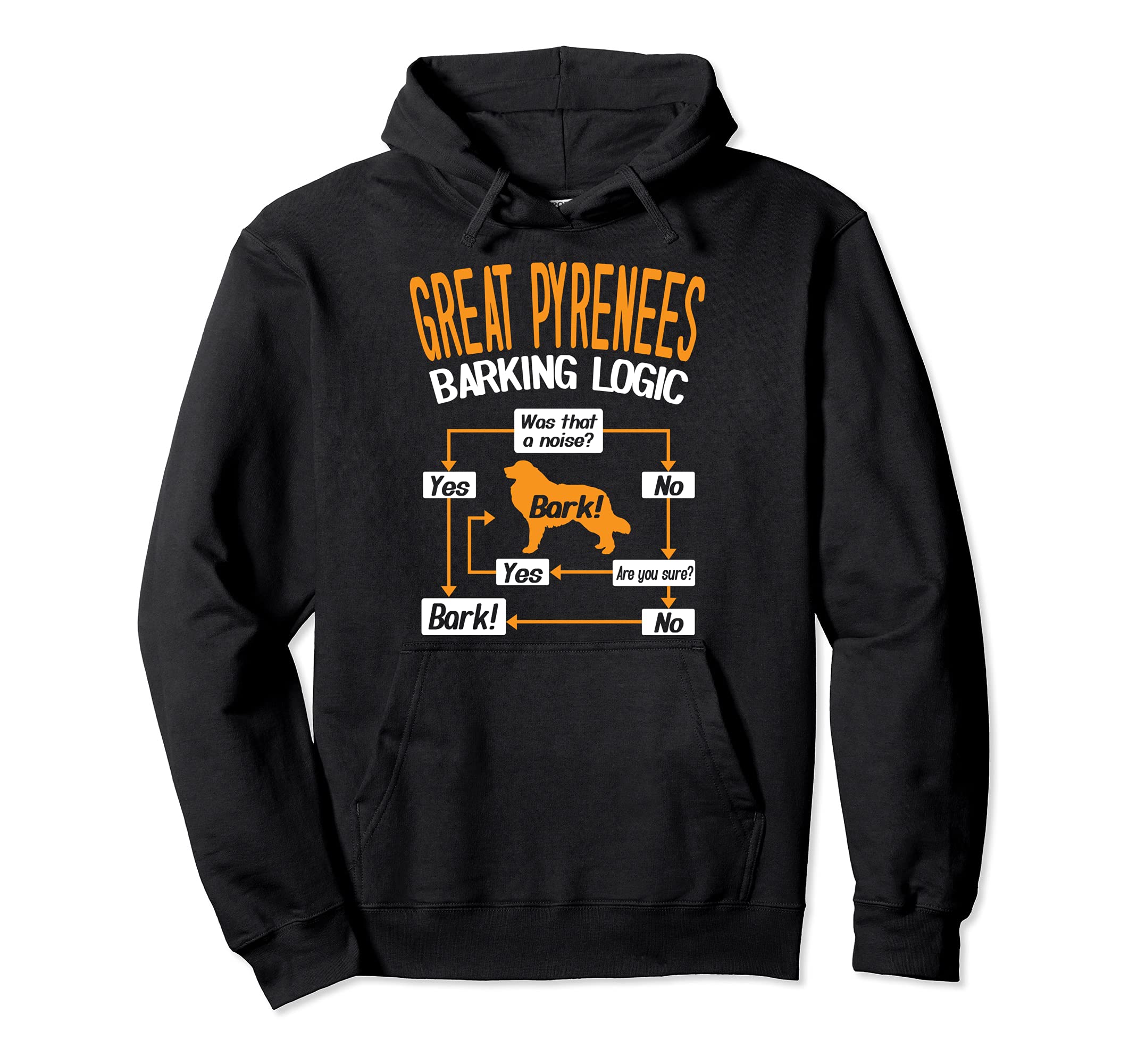 Great Pyrenees Barking Logic Dog Lover Pullover Hoodie