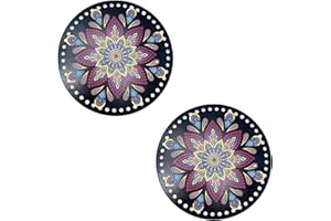 MIAO YUAN 2 PCS Acrylic Perforated Base Plates, Double Sided Printed Round Bag Fruit Tray Bottom Cushion Liner Bottom Pad, DIY Material Accessory for Handmade Weaving Basket Crochet Tote Bag