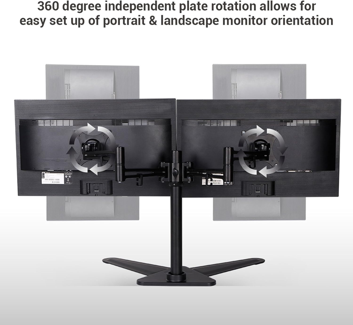 FLEXIMOUNTS DF2D Full Motion Free Standing Dual Monitor Arm Desk Mount