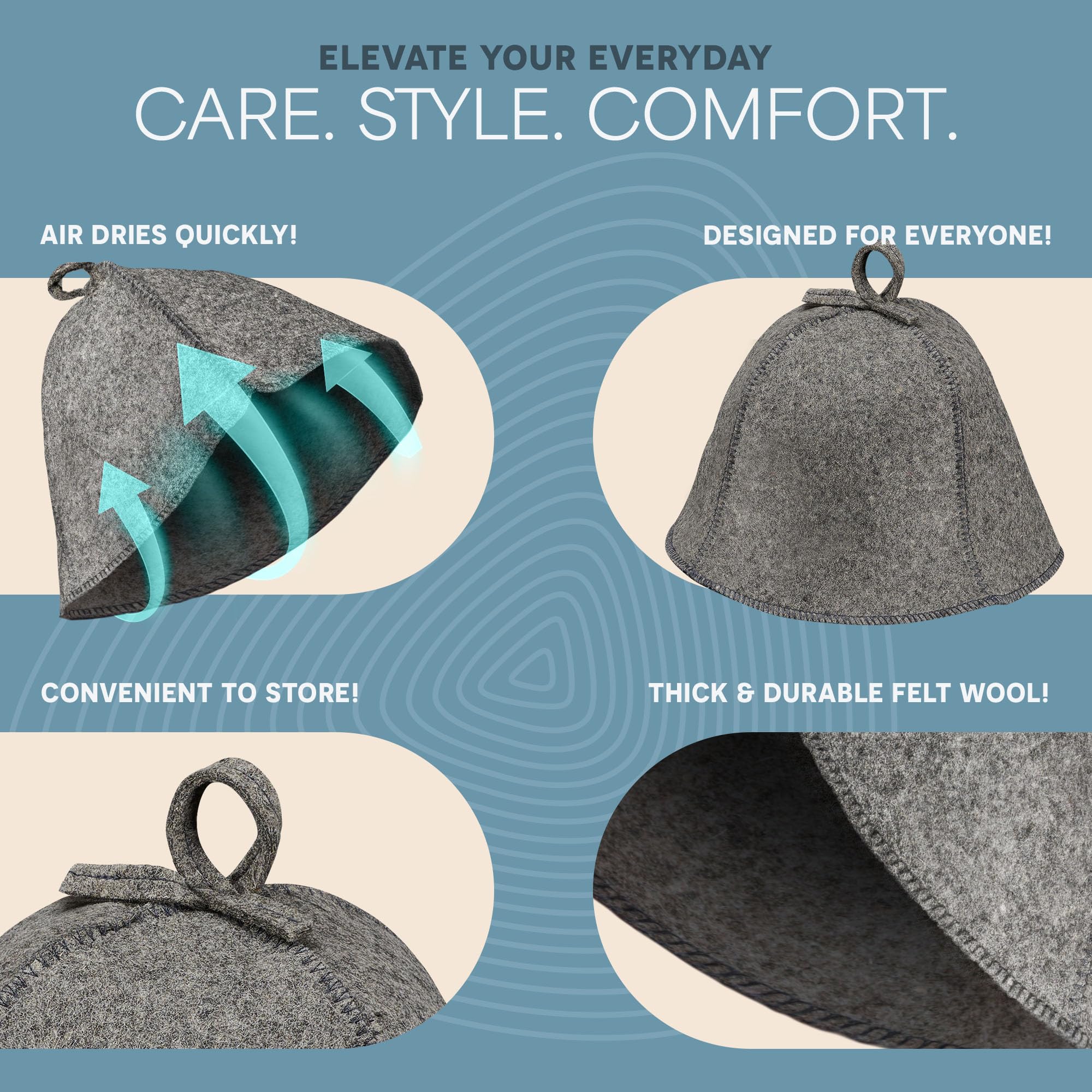LifePro Wool Sauna Hat - Traditional Russian Banya Hat for Men and Women, Indoor and Infrared Sauna Accessories, Protects from Overheating & Hair Damage, Felt Wool Cap