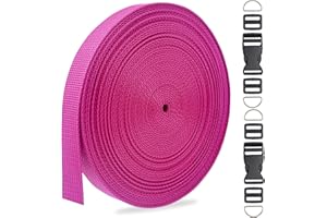 ZHFMLY ZHFMILY 5/8 inch Rose Nylon Webbing Strap with Buckles-10Yards 15mm-Flat Fabric Webbing Handle Canvas Straps for Bags-Hammock-Lawn Chair-Belting-Pet Collars, DIY Projects, Crafts, Sewing #262