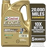 Castrol Edge Extended Performance 5W-20 Advanced Full Synthetic Motor Oil, 5 Quarts