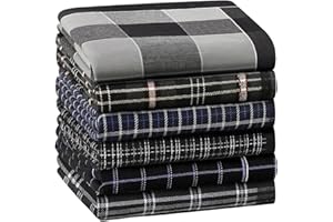 HOULIFE Men’s Handkerchiefs, Black Cotton Handkerchiefs for Men, 17x17 11 Pcs