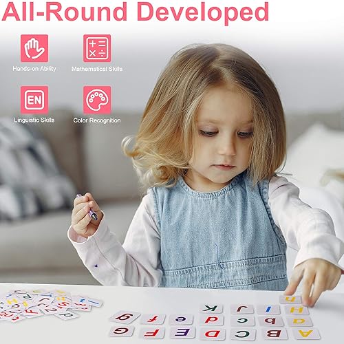 KIDWILL Preschool Math Learning Toy,10-Row Wooden Frame Abacus