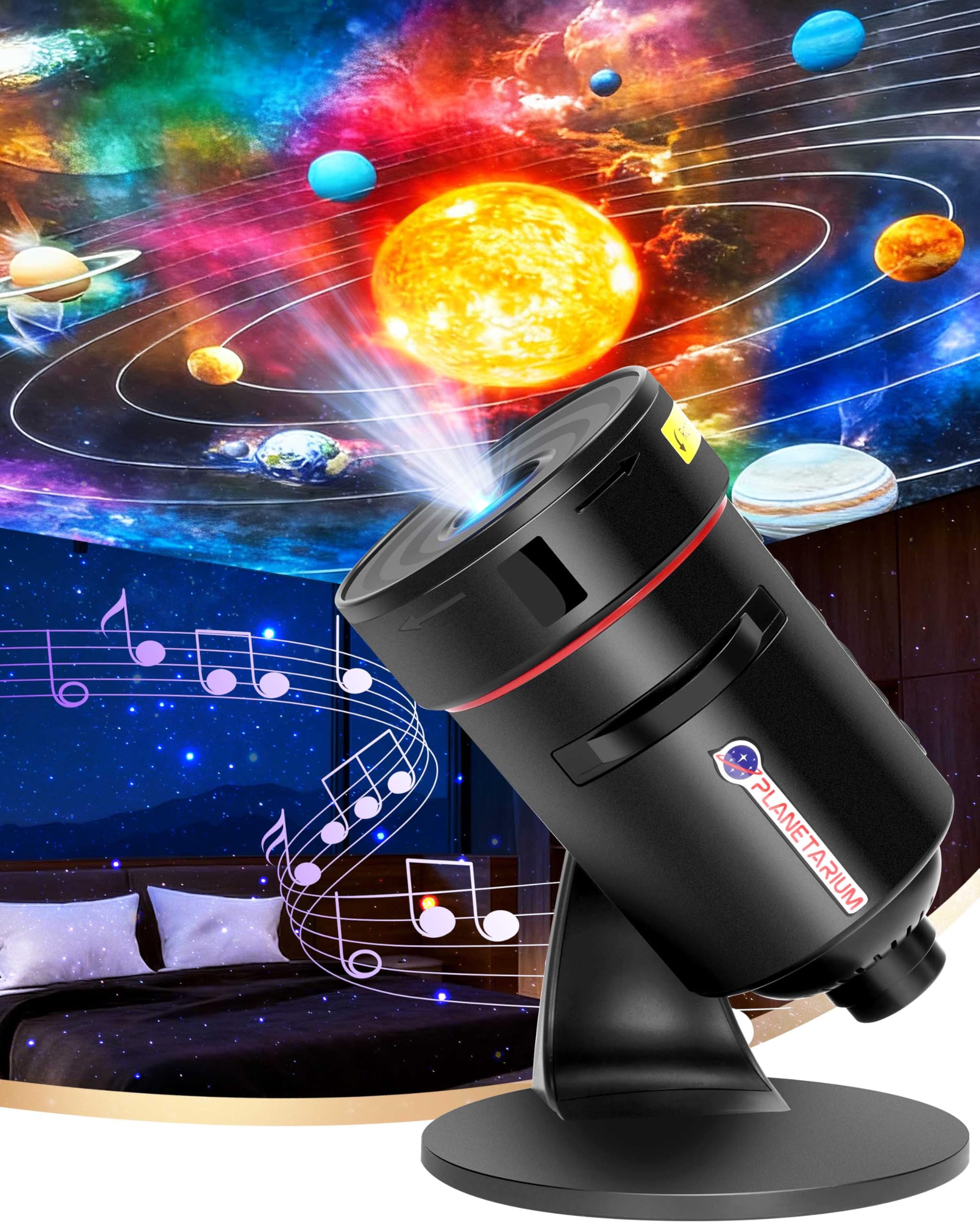 Photo 1 of Galaxy Projector for Bedroom, Home Planetarium Astral Light Projector with Solar System & Constellation, Space Ceiling Starry Sky Night Light Projector with White Noise for Kids Adult Christmas Gift