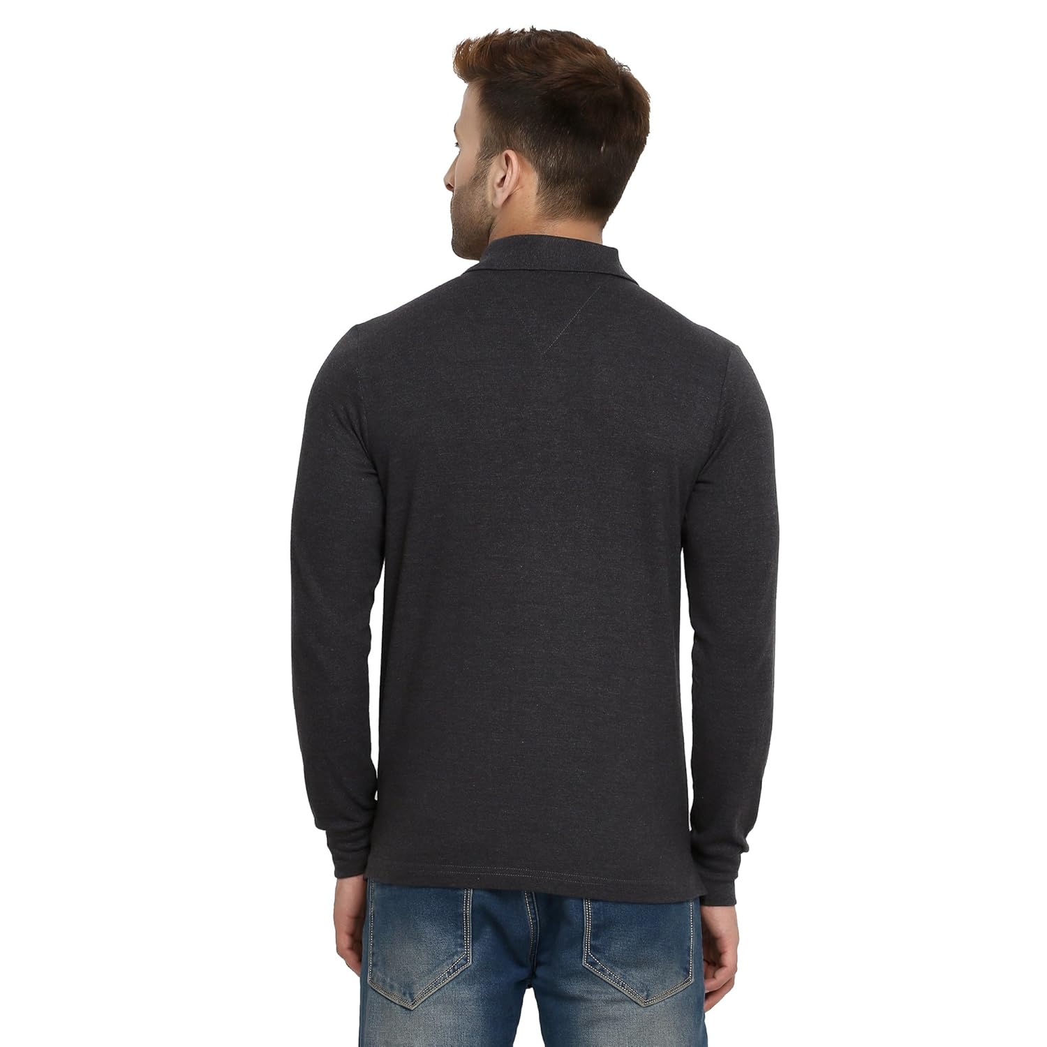 chkokko men's cotton full sleeve polo t-shirt