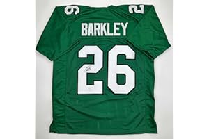 HOFSM.COM HALL OF FAME SPORTS MEMORABILIA Autographed/Signed Saquon Barkley Philadelphia Kelly Green Football Jersey JSA COA