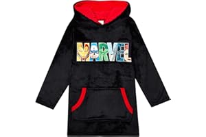 Marvel Kids Blanket Hoodie Oversized Fleece Ultra Soft and Cosy Black One Size