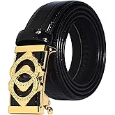 Zentavi Italian Genuine Leather Belt – Crocodile Pattern with Diamond Automatic Buckle