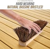 Newman and Cole 12in Outdoor Broom with Wooden Handle Natural Bassine Bristles view 4