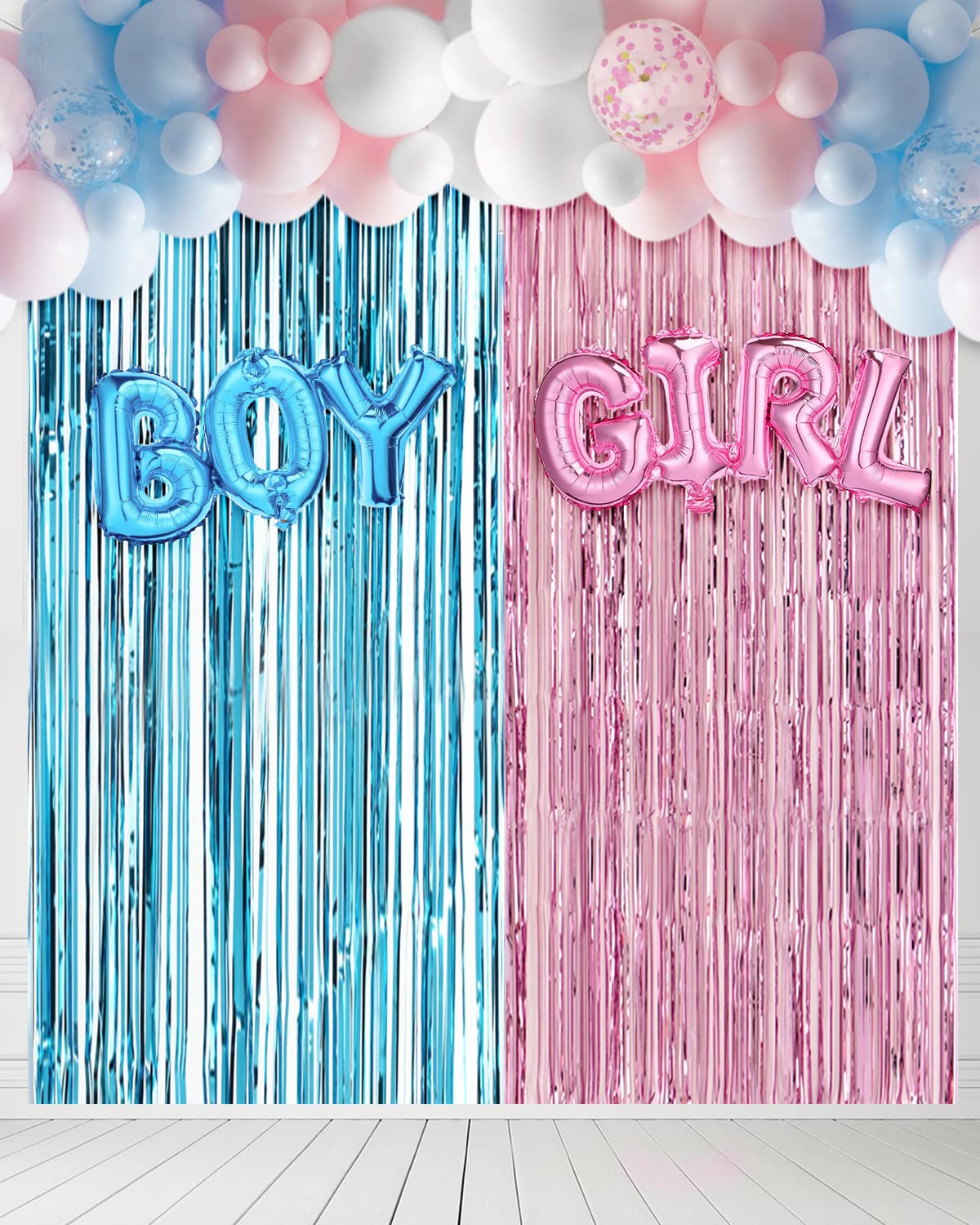 Gender Reveal Decoration - BLOOMWIN Boy or Girl Gender Reveal Balloons - Blue Pink Balloon Baby Gender Reveal Decorations for Party