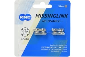 KMC X8 / Z8.3 / Z7 / Z6 Bicycle Chain Missing Link - 7.30mm Length - Silver - CL573R Silver