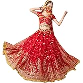 ORIDOOR Ladies Dress up Costumes Indian Aladdin Jasmine Princess Belly Dancing Bollywood Costumes