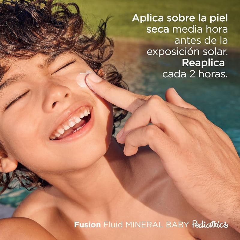 Fotoprotección Fusion Fluid Mineral Baby Pediatrics SPF 50, Protector Solar Sin Filtros Químicos, 100% Mineral, indicado para el Cuerpo y el Rostro de Niños y Bebés, 50 ml