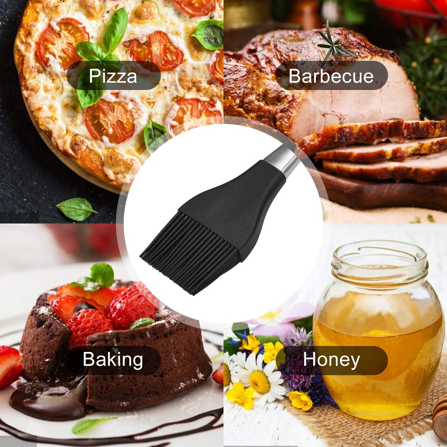 FinewayLife Sturdy Basting Brush 304 Stainless Steel Pastry Brush with 4 Pack Replaceable Silicone Brush Heads Heat Resistant, BPA Free, Food Grade for BBQ Grill Baking Kitchen Cooking : Garden & Outdoor