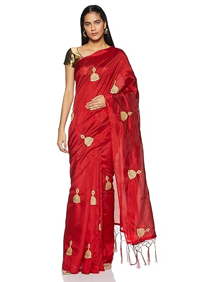 Womanista Synthetic Saree with Blouse Piece