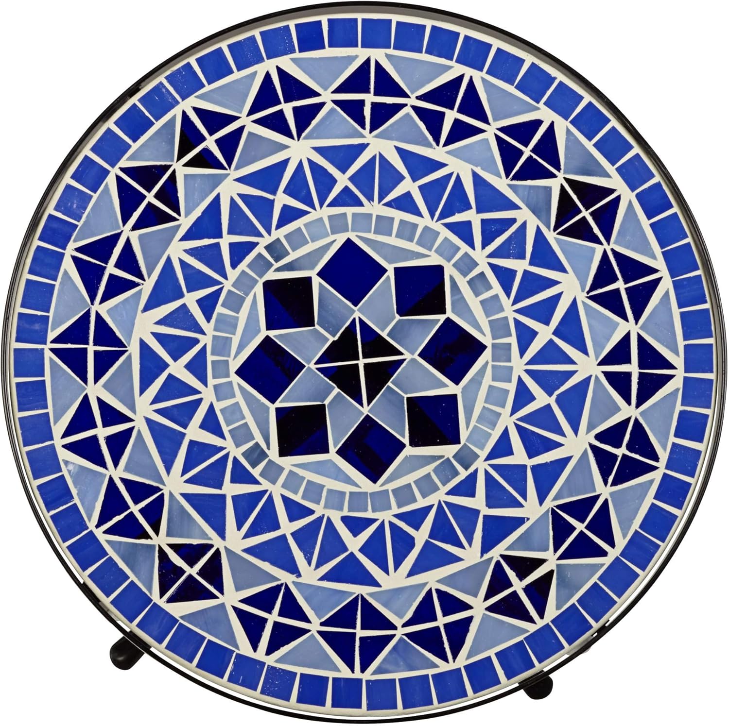Teal Island Designs Cobalt Mosaic Black Iron Outdoor Accent Table: Home Improvement