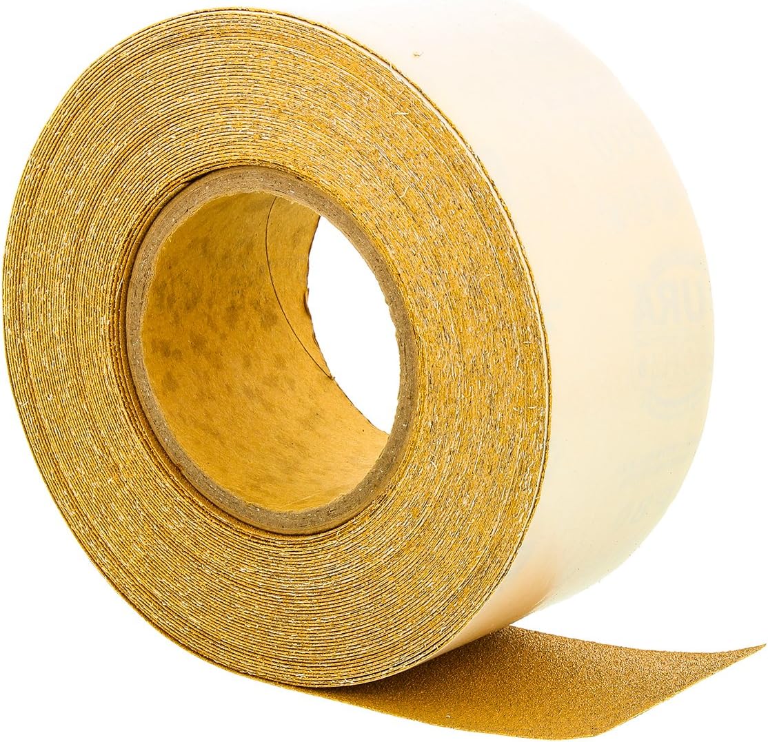 Dura-Gold - Premium - 80 Grit Gold - Longboard Continuous Roll 20 Yards long by 2-3/4" wide PSA Self Adhesive Stickyback Longboard Sandpaper for Automotive and Woodworking: Automotive