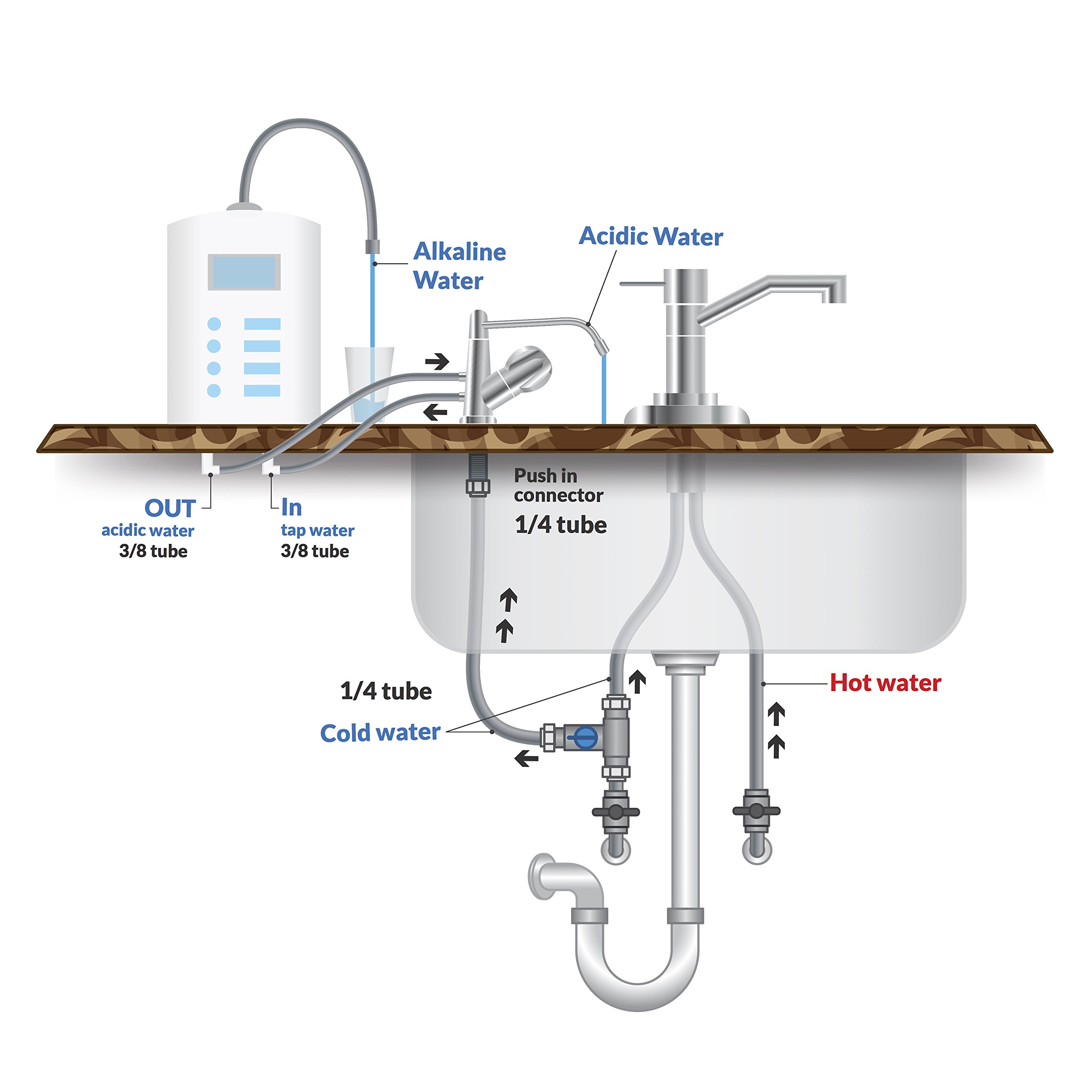 Iontech Chrome Plated Alkaline Water Ionizer Faucet Tap For