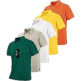 SCODI 5 Pack Mens Pocket Polo Shirts Short Sleeve Multipack Golf Shirt for Men Moisture Wicking Casual Athletic Work T-Shirts
