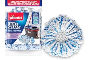 Vileda Genuine RinseClean Deep Clean Mop Head Replacement | 40% More Cleaning Power | Machine Washable | Reusable | Microfibr