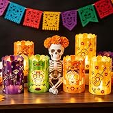 24PCS Dia De Los Muertos Decor Lampshade Dia De Los Muertos Decorations | Day Of The Dead Decoration Mexican Day Of The Dead Altar Decor Mexican Decor For Dia De Los Muertos Altar Halloween Outdoor