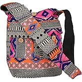 Tribe Azure Fair Trade Crossbody Handwoven Thick Cotton Shoulder Bag Shopping Market Purse Pink Casual Boho Roomy Spacious