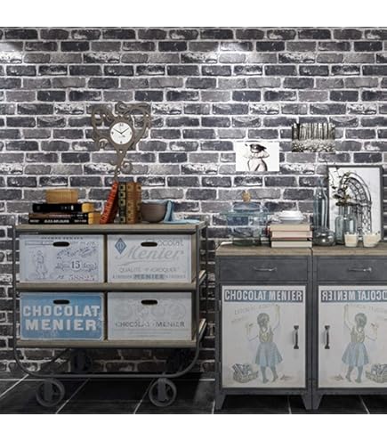 Papier Peint Brique Grise à Décoller Et à Coller, Papier