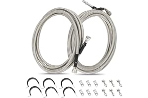 VORGENS Fuel Line Kit Fit for Chevy HHR, 2006-11|Cobalt, 2005-10|Pontiac G5, 2006-10|Saturn Ion, 2003-07 - Replace 2.2L/2.4L QFF0015SS Upgraded with Stainless Steel Braided Fuel Line-Quick Fix