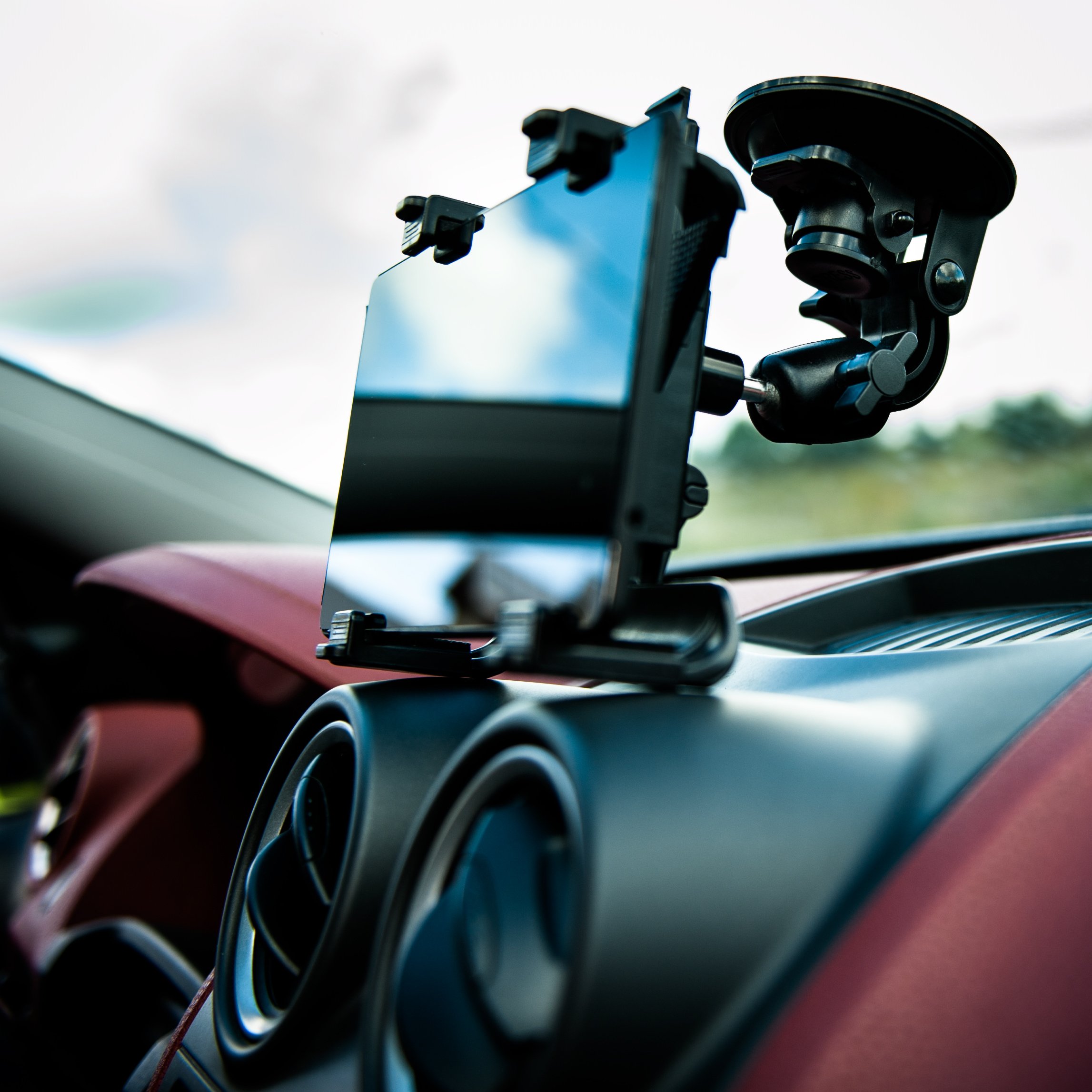 Tablet Holder for Car Dashboard, Universal iPad Mount for Truck Windshield Suction Cup Car Holder with Large Clamp compatible with All 6"-10.5" iPad Samsung Galaxy Tab and many more Tablets, Black