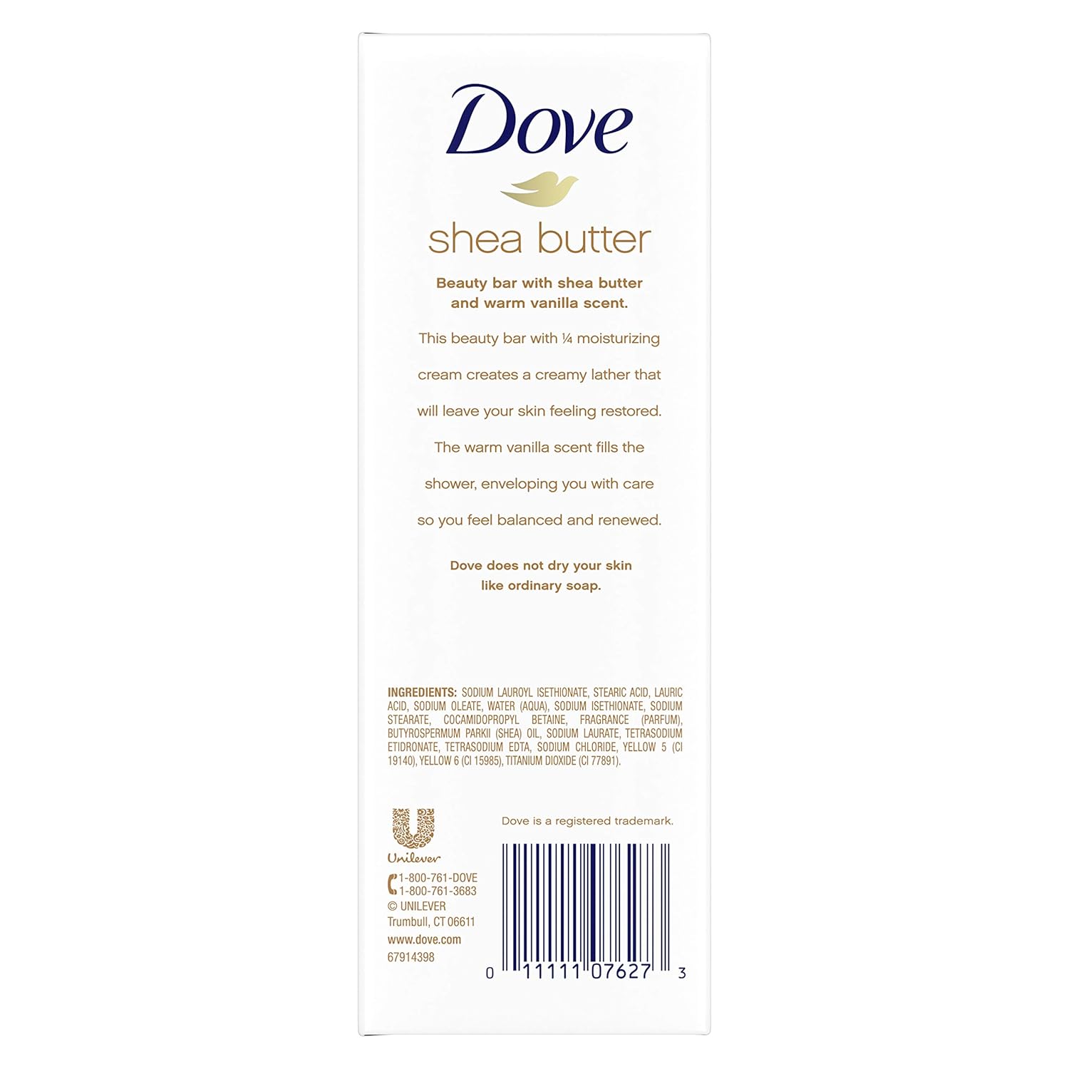 Dove Beauty Bar for Softer Skin Shea Butter More Moisturizing Than Bar Soap 3.75 oz 8 Bars : Bath Soaps : Beauty