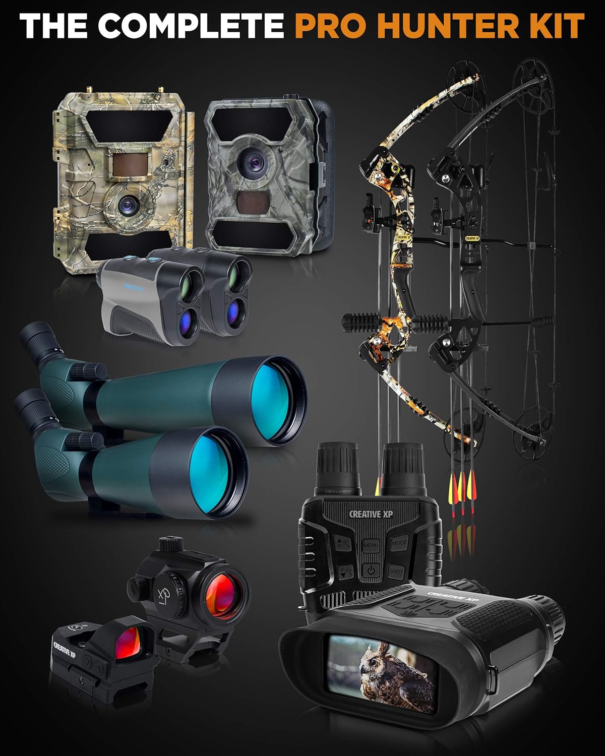 CREATIVE XP 2021 Digital Night Vision Monocular for 100% Darkness - Travel Infrared Monoculars Save Photos & Videos - IR High-Tech Spy Gear for Hunting & Surveillance - Card Reader Included : Camera & Photo