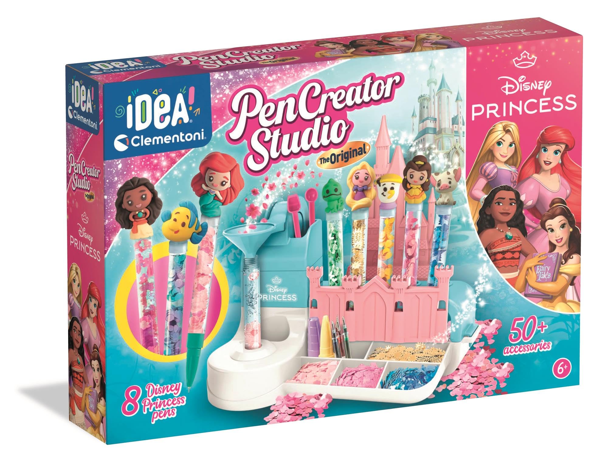 Clementoni Princess Pen Lab – Create Magical Disney Princess Pens with Inks, Decorations and Stickers for Kids 6+