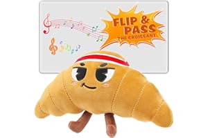 QIAOJOY Flip & Pass The Croissant, Electronic Interactive Game, Hilarious Family Party Games for Kids Ages 3, 4-8+, Indoor/Outdoor Toys, 3 4 5 6 7 8 Year Old Girl & Boy Birthday Gift, Christmas & Travel Fun
