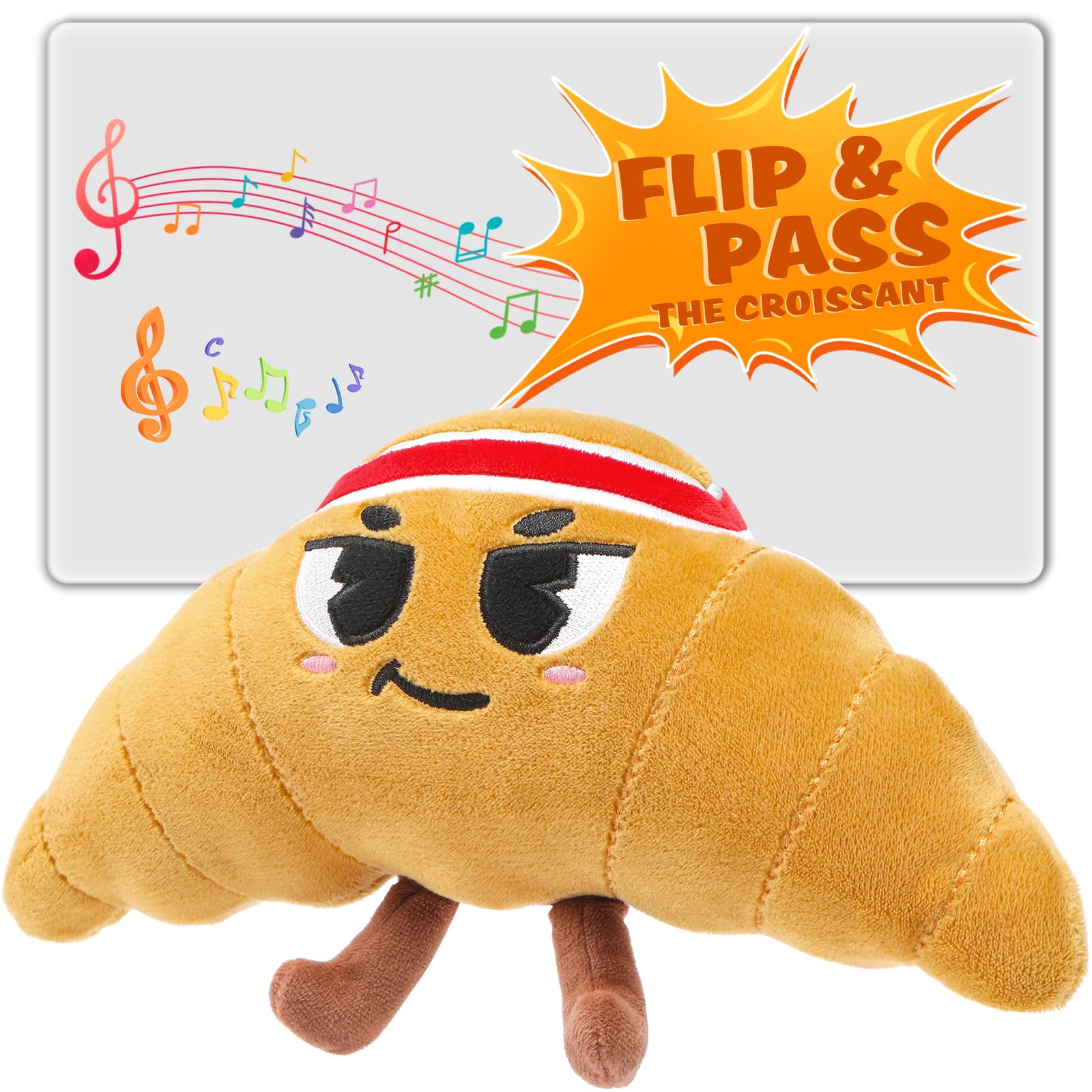 View 1 of Flip & Pass the Croissant, Electronic Interactive Game, Hilarious Family Party Games for Kids Ages 3, 4-8+, Indoor/Outdoor Toys, 3 4 5 6 7 8 Year Old Girl & Boy Birthday Gift, Christmas & Travel Fun
