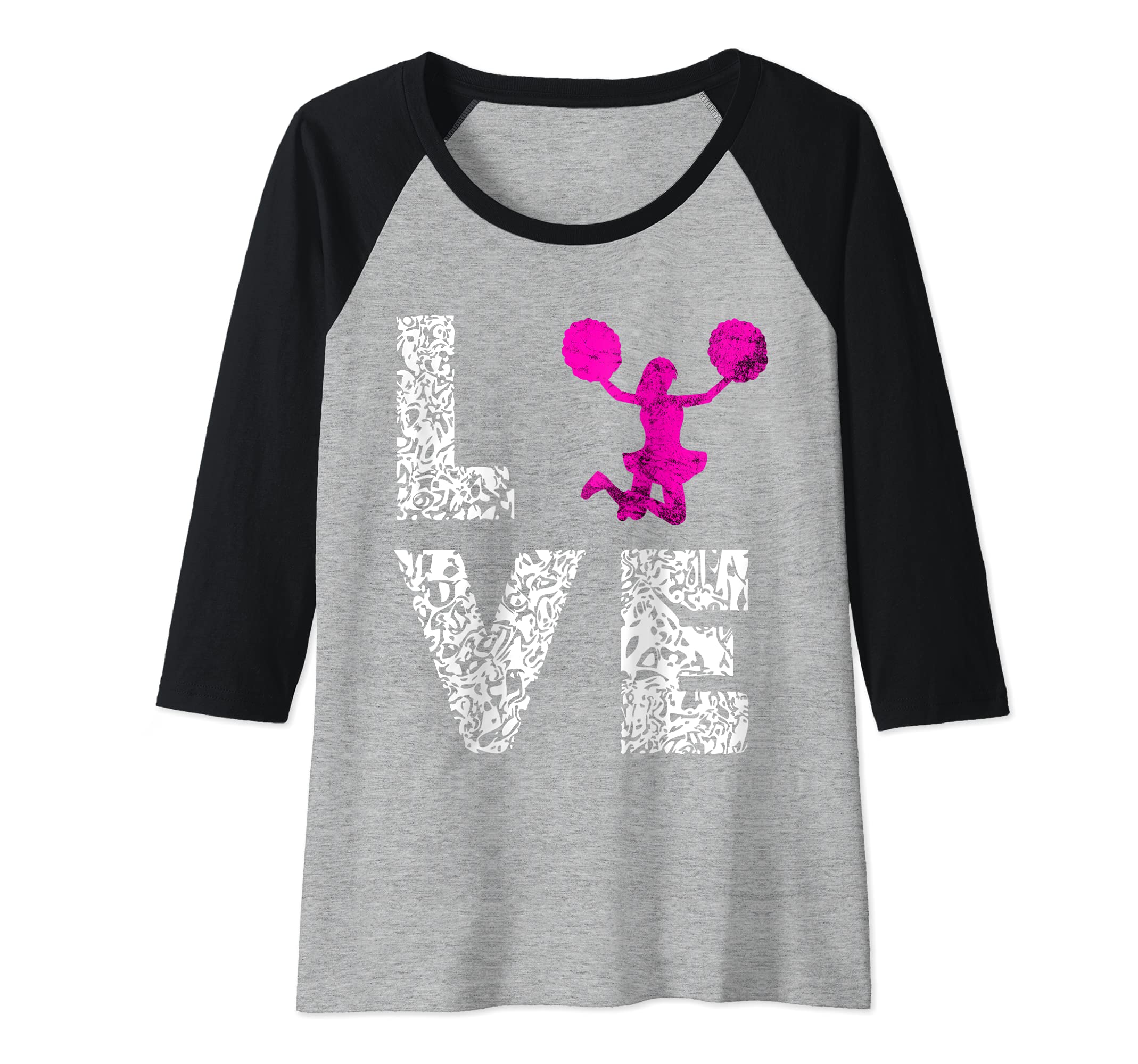 Womens Cheerleading Dancing Cheer Team Love Choreography Raglan Baseball Tee