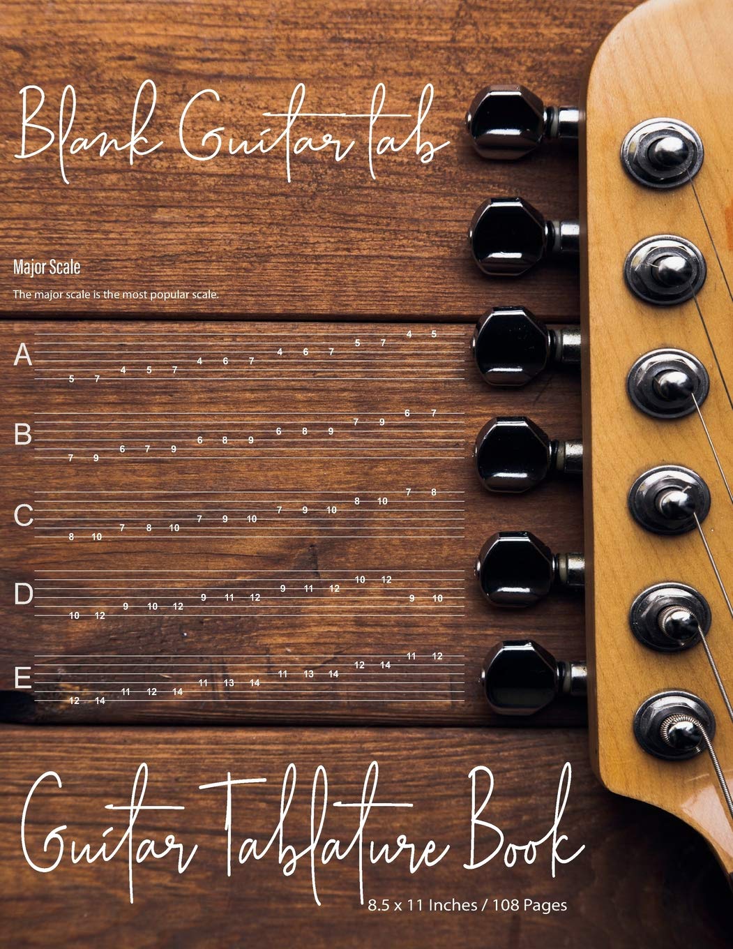 Guitar Tablature Book: Blank Guitar Tab Notebook Manuscript Music Pages with TAB lines and Chord Boxes